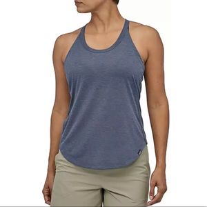 Patagonia Capilene Cool Trail Blue Athletic Workout Hiking racerback Tank Top L